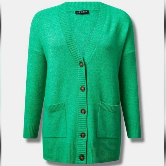 Torrid Vegan Cashmere Boyfriend Cardigan V-Neck Sweater - Picture 4 of 6